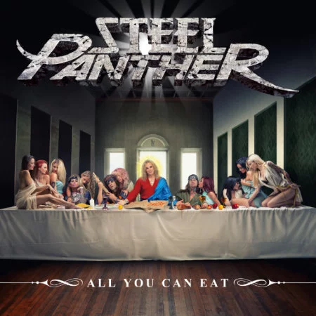 Capa de "All You Can Eat", o mais recente álbum do Steel Panther