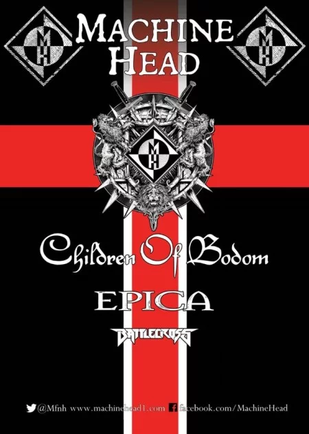 Pôster da turnê do Machine Head com o Children of Bodom, Epica e Battlecross