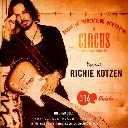 Cartaz da apresentação de Richie Kotzen em BH