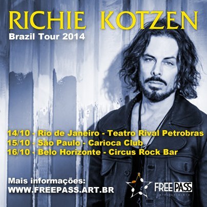 Flyer da nova turnê brasileira de Richie Kotzen