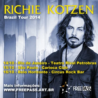 Flyer da nova turnê brasileira de Richie Kotzen